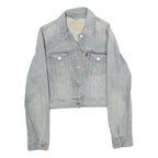 LEVI'S Womens Blue Cotton Denim Jacket S Button Closure Cropped Classic Fit