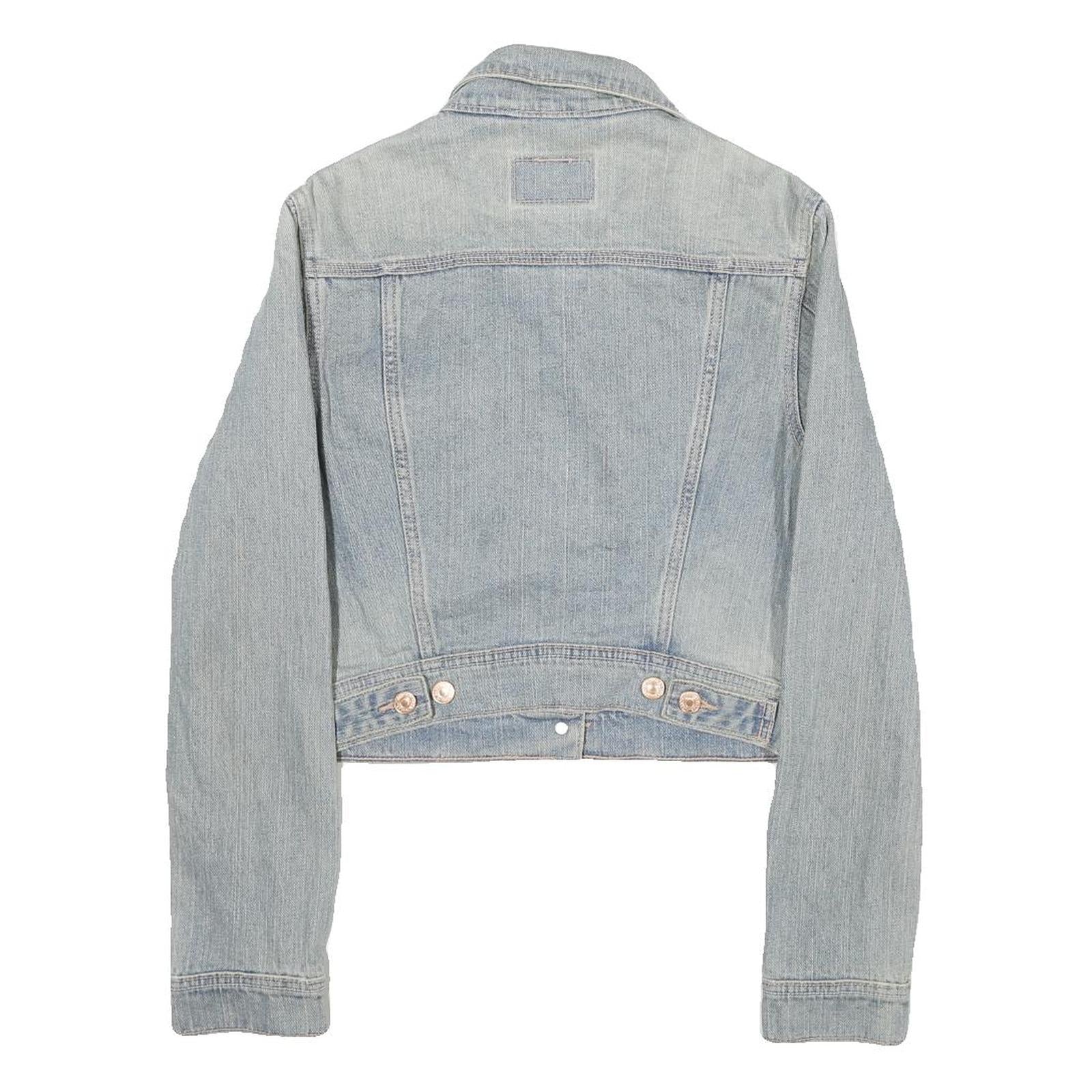 LEVI'S Womens Blue Cotton Denim Jacket S Button Closure Cropped Classic Fit