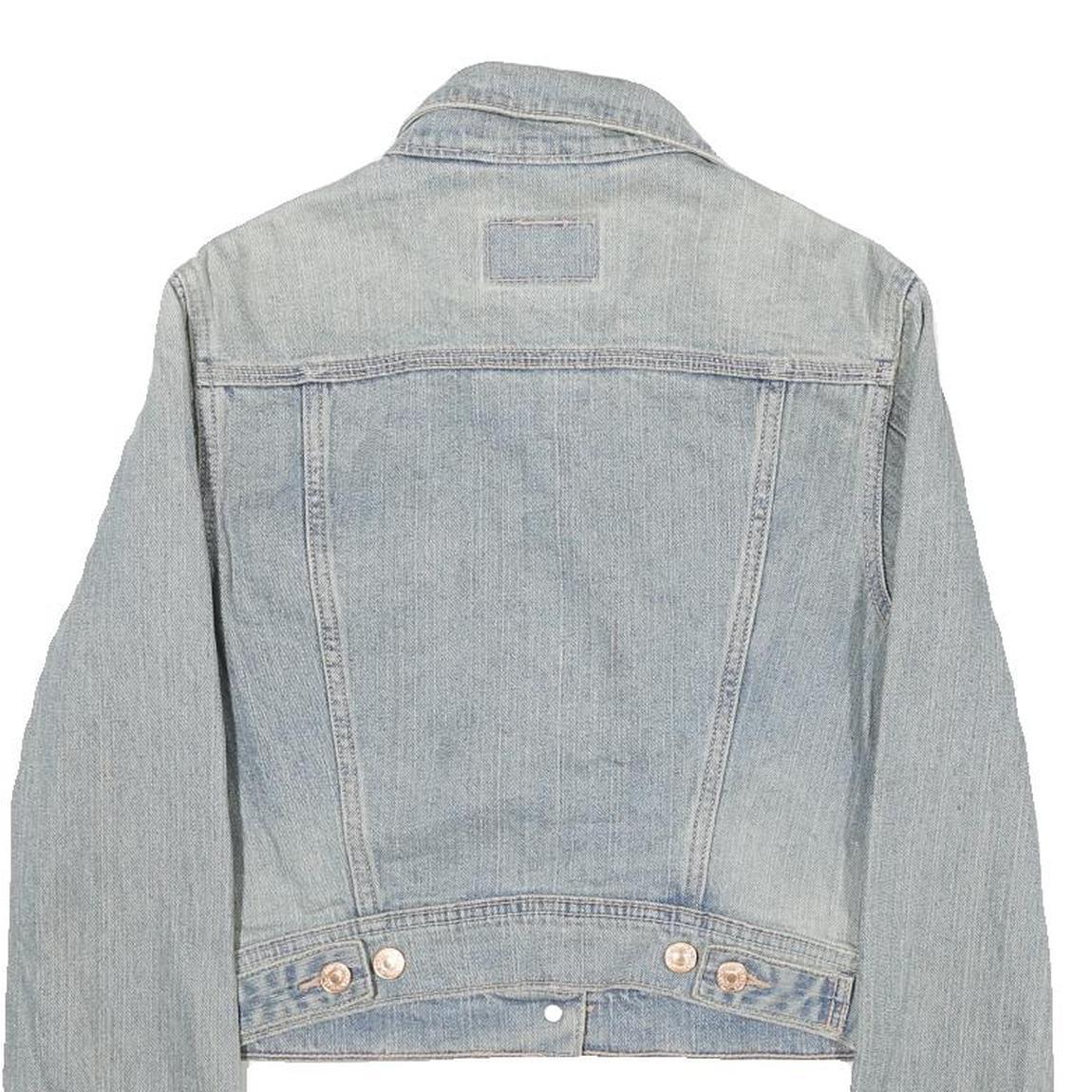 LEVI'S Womens Blue Cotton Denim Jacket S Button Closure Cropped Classic Fit