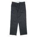 DICKIES Mens Regular Fit Black Cotton Blend Straight Leg Trousers W33 L30