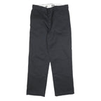 DICKIES Mens Regular Fit Black Cotton Blend Straight Leg Trousers W33 L30