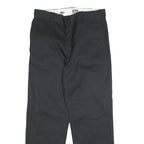 DICKIES Mens Regular Fit Black Cotton Blend Straight Leg Trousers W33 L30