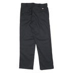 DICKIES Mens Regular Fit Black Cotton Blend Straight Leg Trousers W33 L30