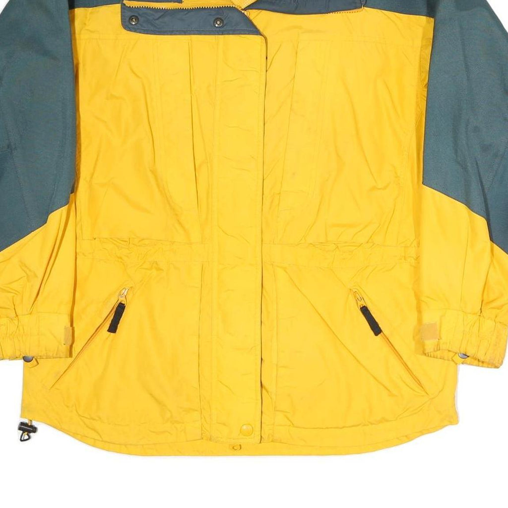 COLUMBIA Womens Yellow & Grey Outdoor Jacket M Polyester Blend Zip Casual