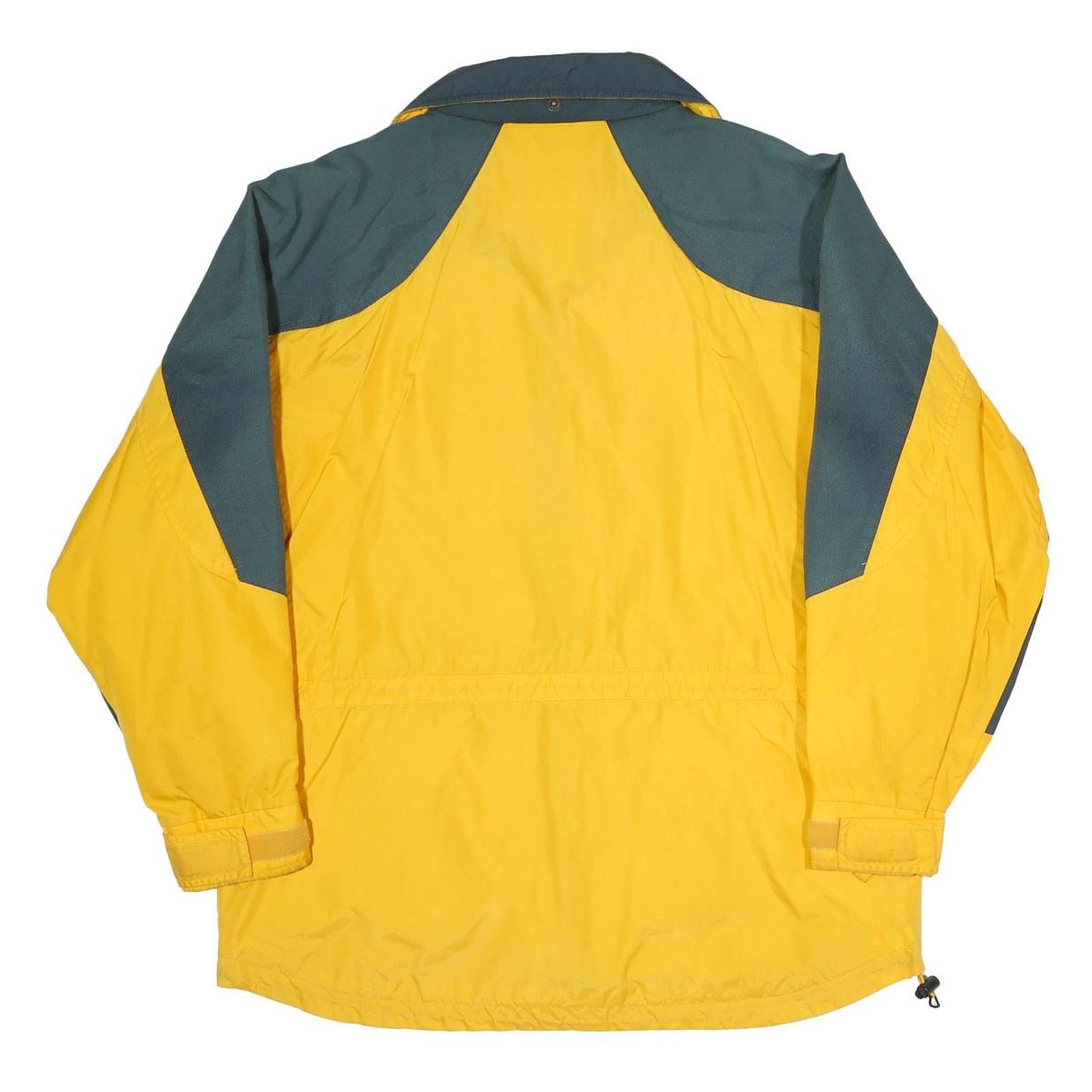 COLUMBIA Womens Yellow & Grey Outdoor Jacket M Polyester Blend Zip Casual