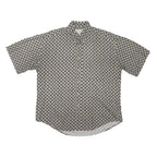 NATURAL ISSUE Mens Black & White Pattern Shirt L Cotton Blend Casual Button Up