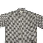 NATURAL ISSUE Mens Black & White Pattern Shirt L Cotton Blend Casual Button Up