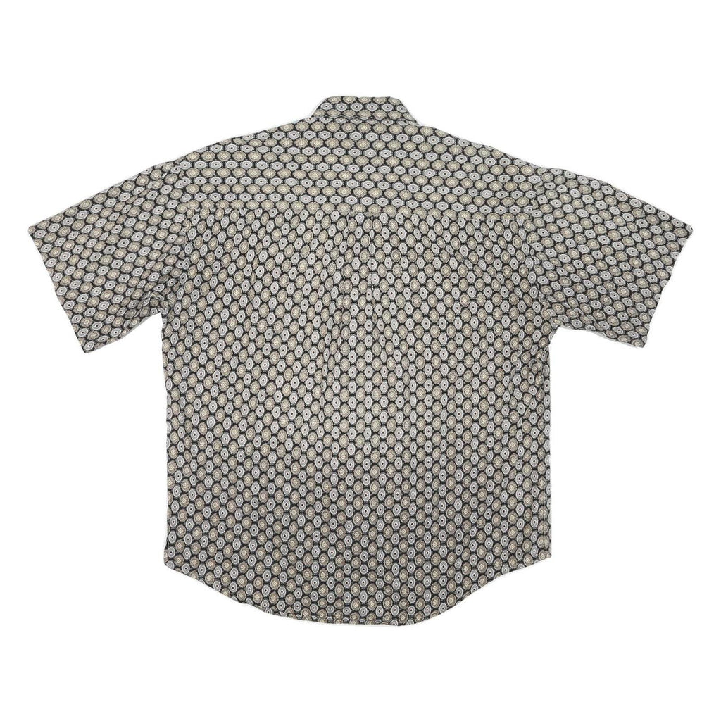 NATURAL ISSUE Mens Black & White Pattern Shirt L Cotton Blend Casual Button Up