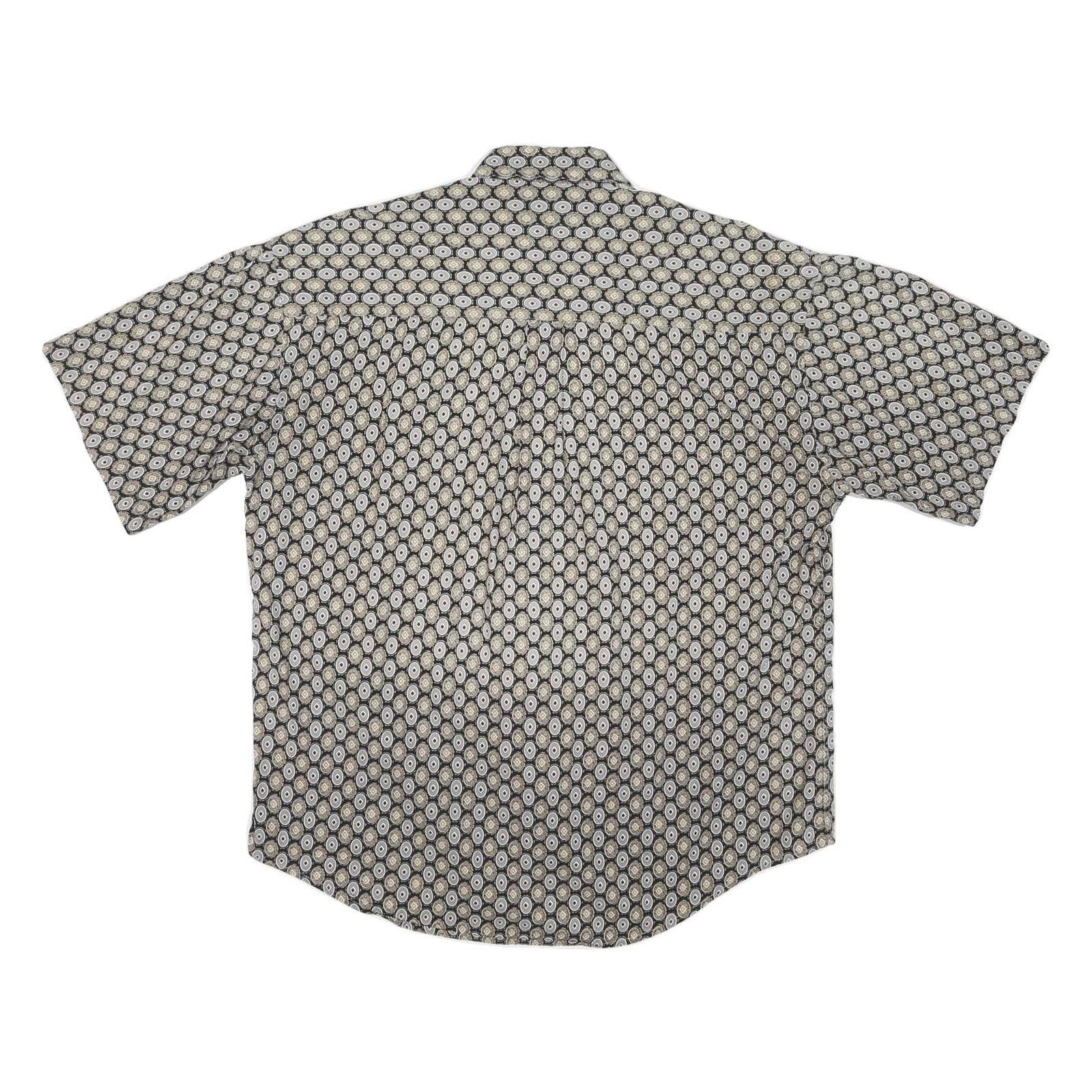 NATURAL ISSUE Mens Black & White Pattern Shirt L Cotton Blend Casual Button Up