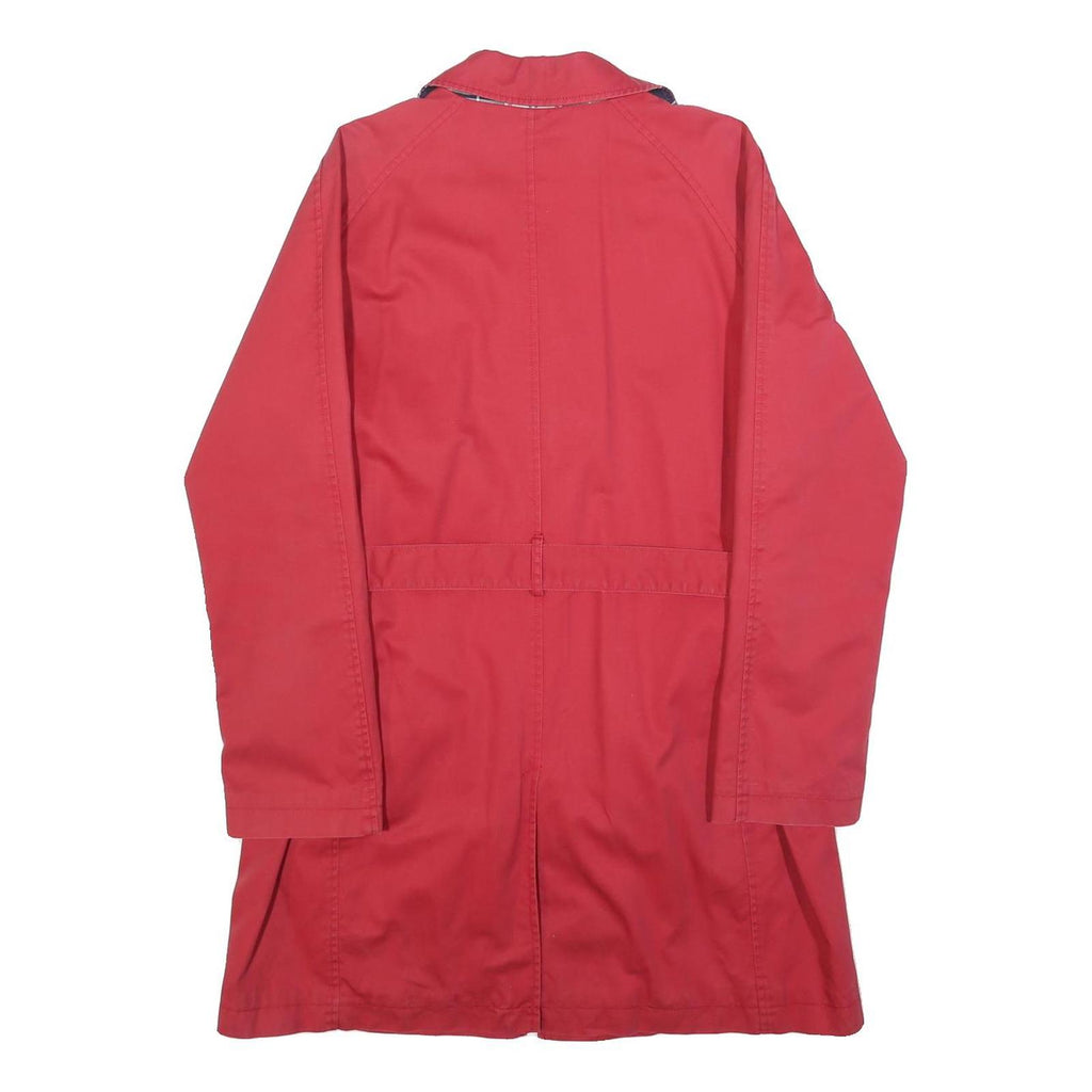 TOMMY HILFIGER Womens Red Cotton Blend Jacket M Button Plain Classic