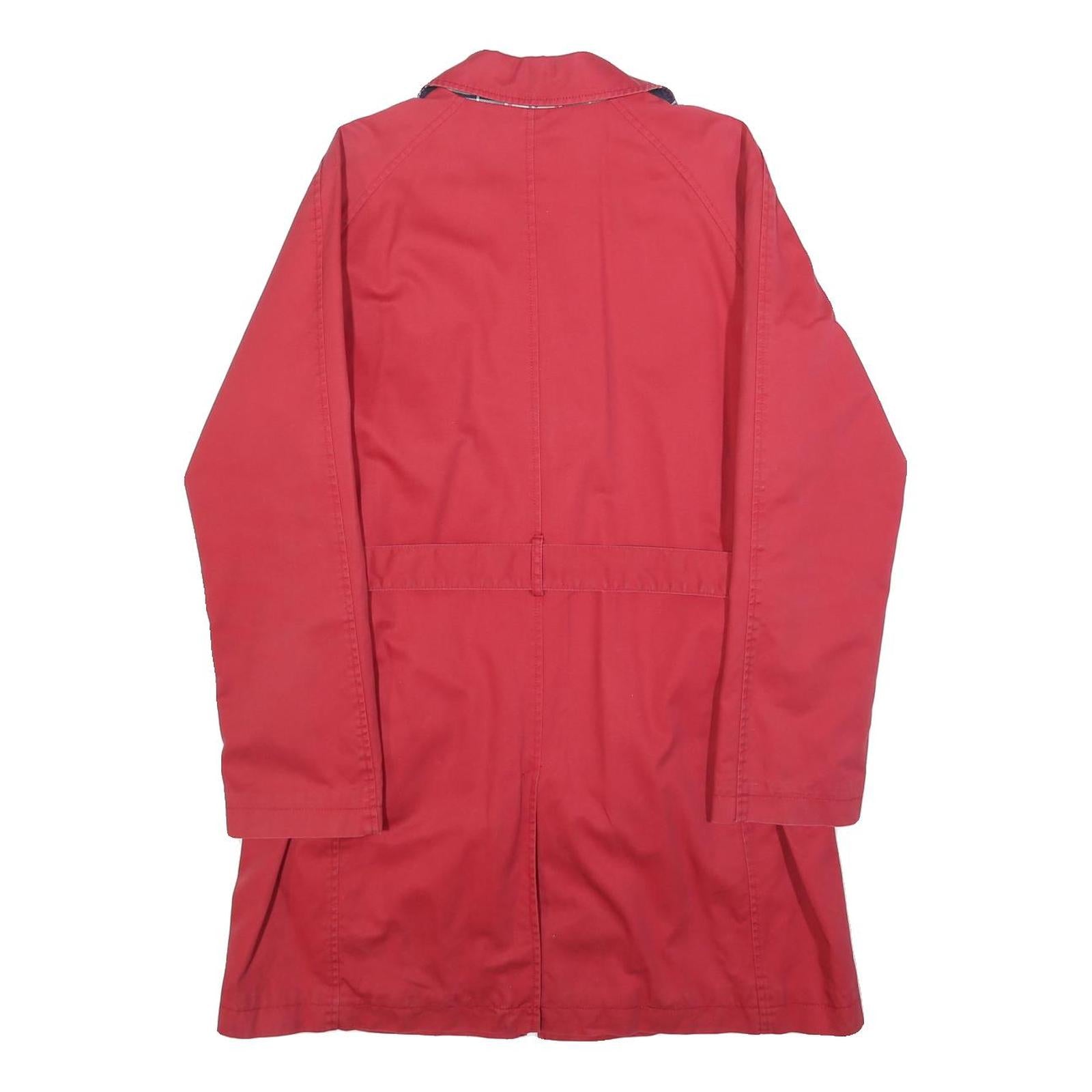 TOMMY HILFIGER Womens Red Cotton Blend Jacket M Button Plain Classic