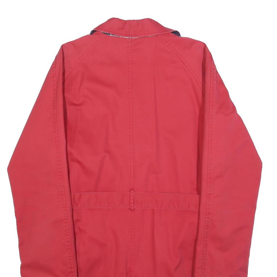 TOMMY HILFIGER Womens Red Cotton Blend Jacket M Button Plain Classic