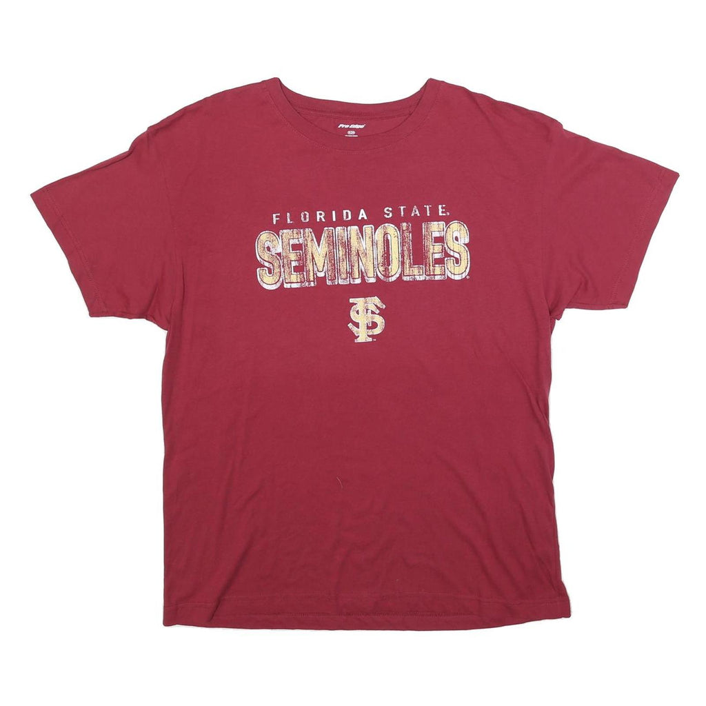 PRO EDGE Mens Red Florida State Seminoles Graphic T-Shirt XL Crew Neck Short