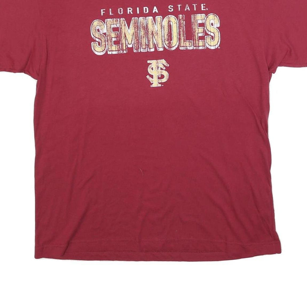 PRO EDGE Mens Red Florida State Seminoles Graphic T-Shirt XL Crew Neck Short