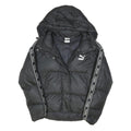 PUMA Womens Black Polyester Blend Puffer Jacket UK 6 Zip Hooded Sporty Casual