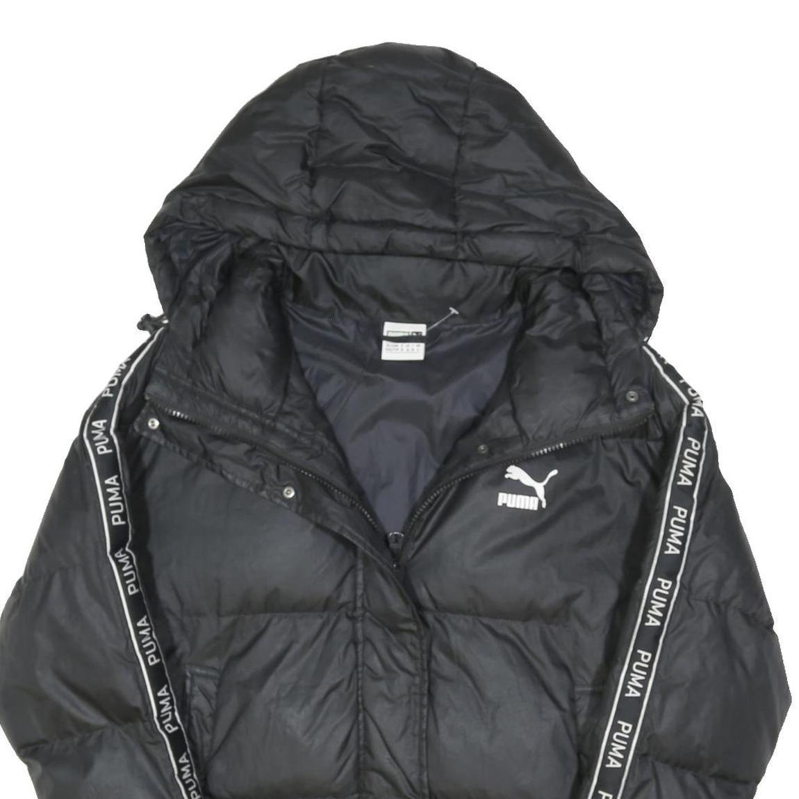 PUMA Womens Black Polyester Blend Puffer Jacket UK 6 Zip Hooded Sporty Casual