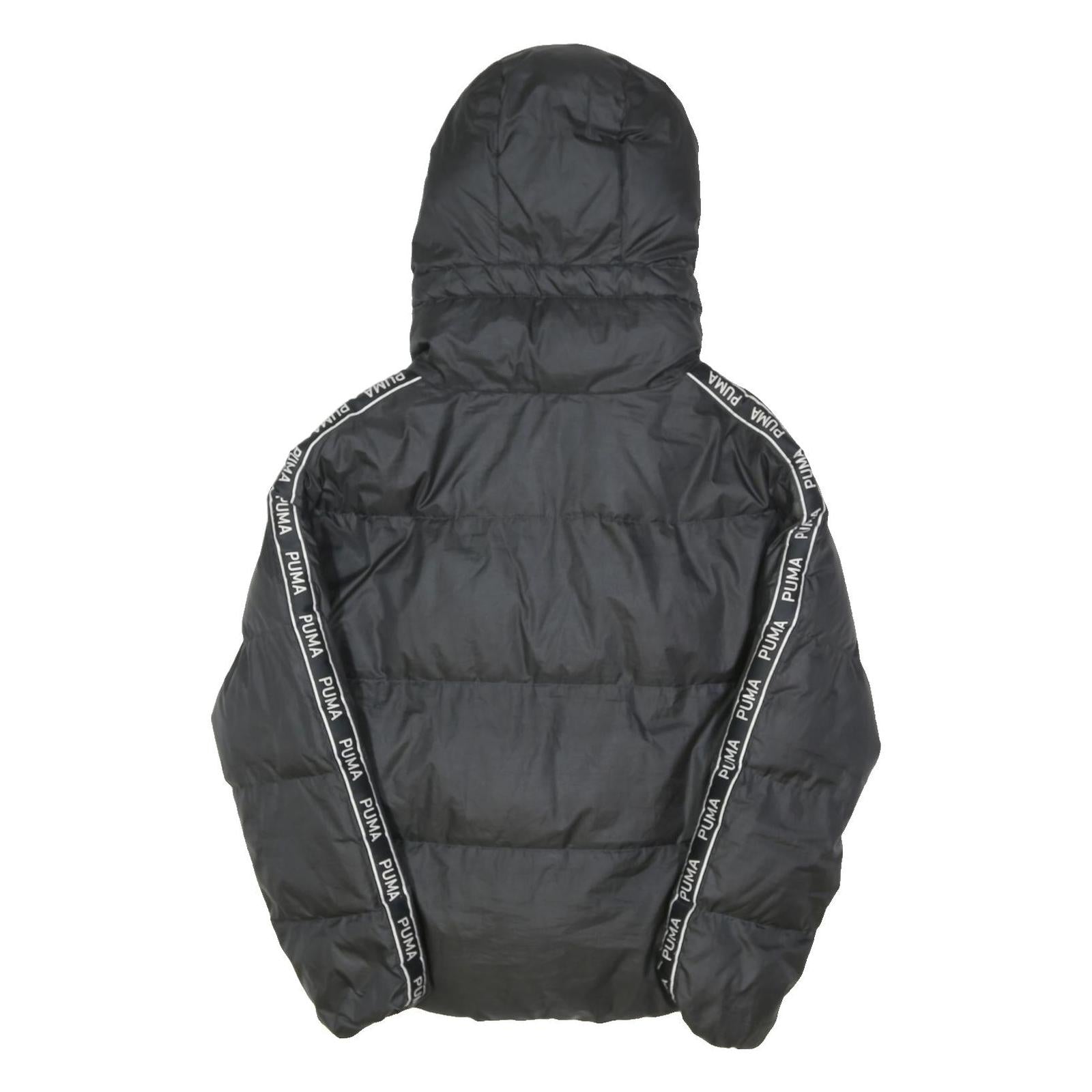 PUMA Womens Black Polyester Blend Puffer Jacket UK 6 Zip Hooded Sporty Casual