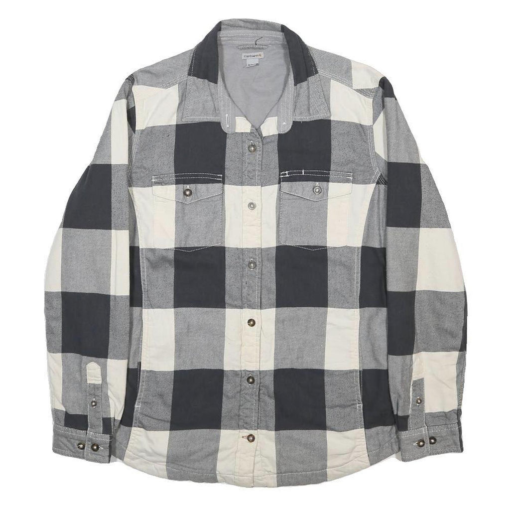 CARHARTT Lined Womens Black & White Check Shirt M Cotton Blend Long Sleeve