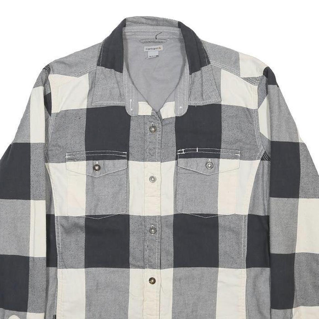 CARHARTT Lined Womens Black & White Check Shirt M Cotton Blend Long Sleeve