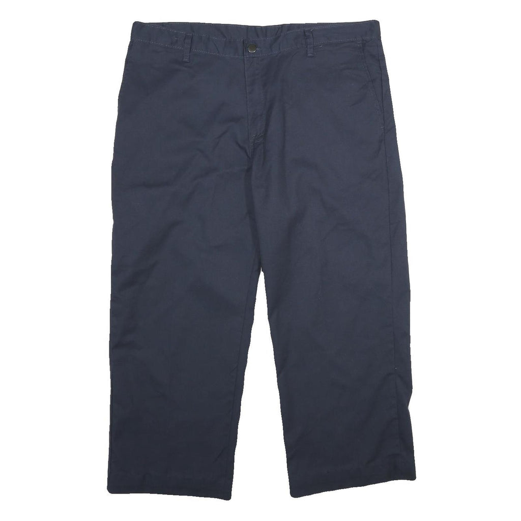 DICKIES Mens Regular Fit Navy Blue Polyester Blend Zip Trousers W38 L26 Workwear