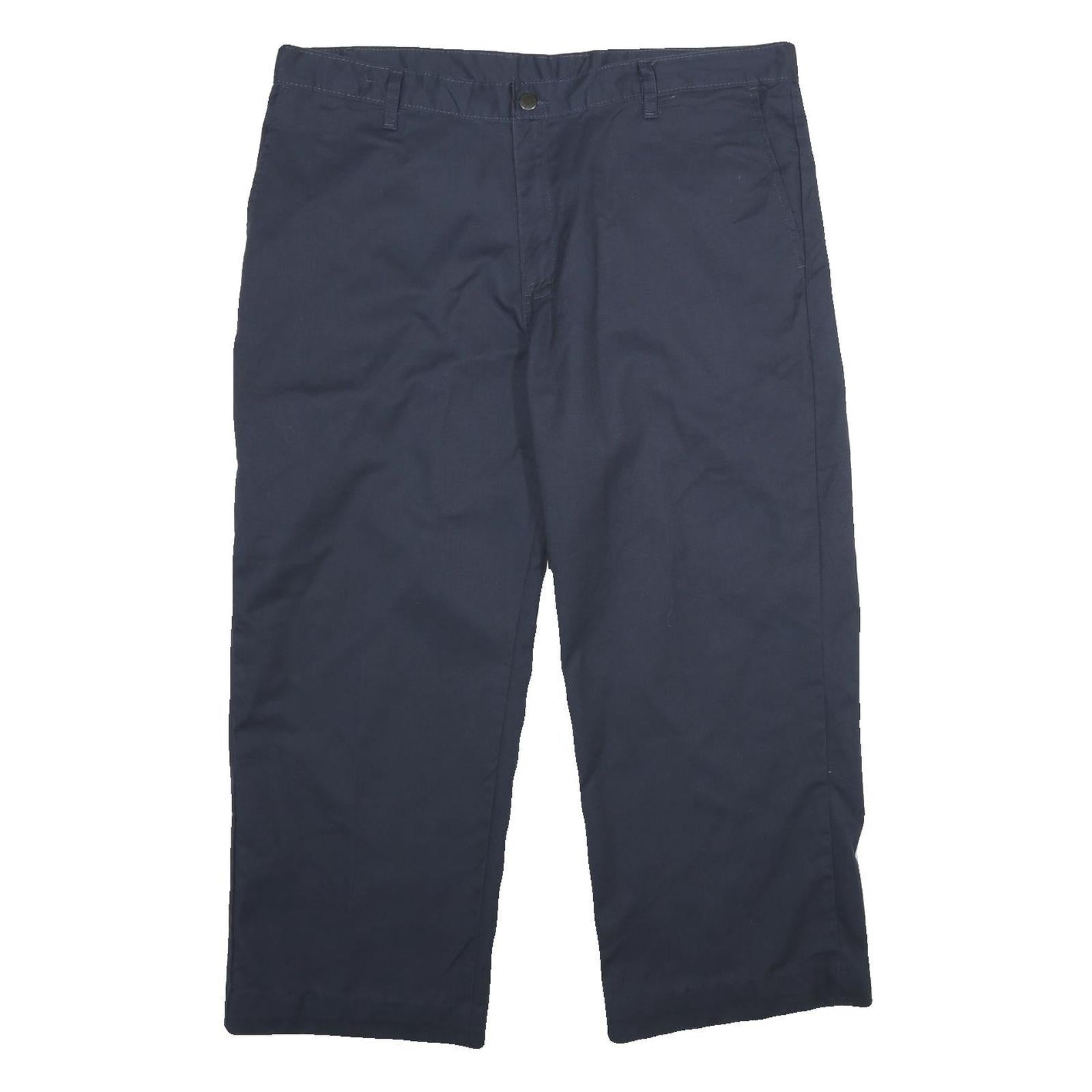 DICKIES Mens Regular Fit Navy Blue Polyester Blend Zip Trousers W38 L26 Workwear