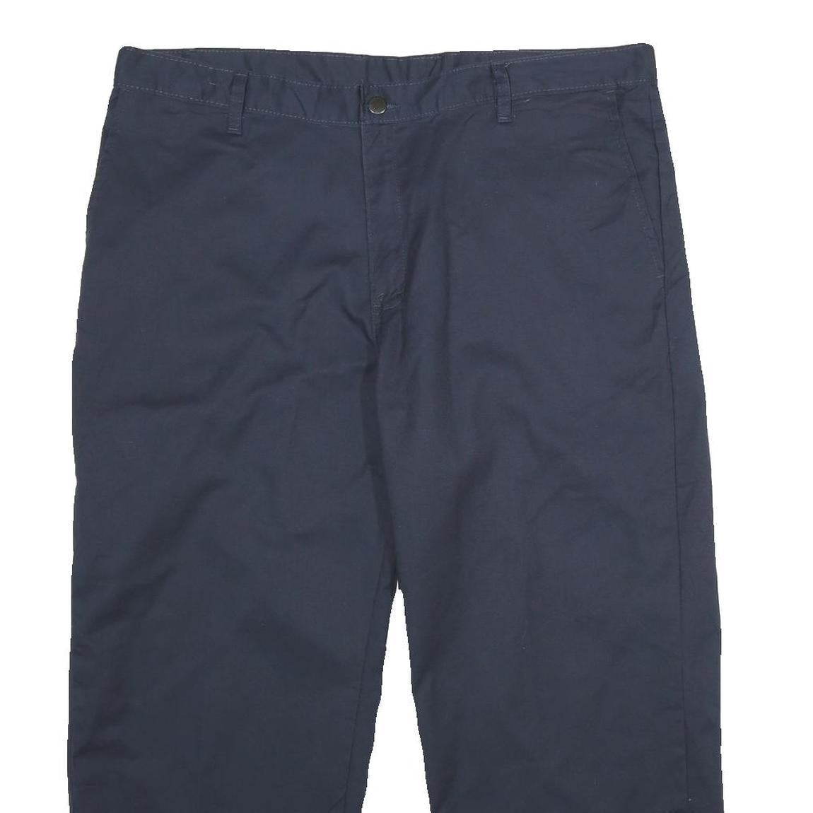 DICKIES Mens Regular Fit Navy Blue Polyester Blend Zip Trousers W38 L26 Workwear