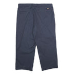 DICKIES Mens Regular Fit Navy Blue Polyester Blend Zip Trousers W38 L26 Workwear