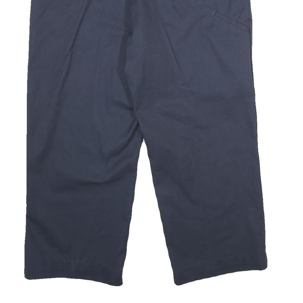 DICKIES Mens Regular Fit Navy Blue Polyester Blend Zip Trousers W38 L26 Workwear