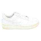 NIKE Air Force 1 Womens Lace-Up Trainers White Leather UK 4 Classic Retro Design