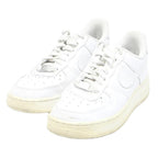 NIKE Air Force 1 Womens Lace-Up Trainers White Leather UK 4 Classic Retro Design