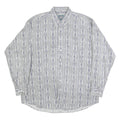 WOOLRICH Mens Grey & Blue Patterned Cotton Shirt XL Casual Button-Down Long