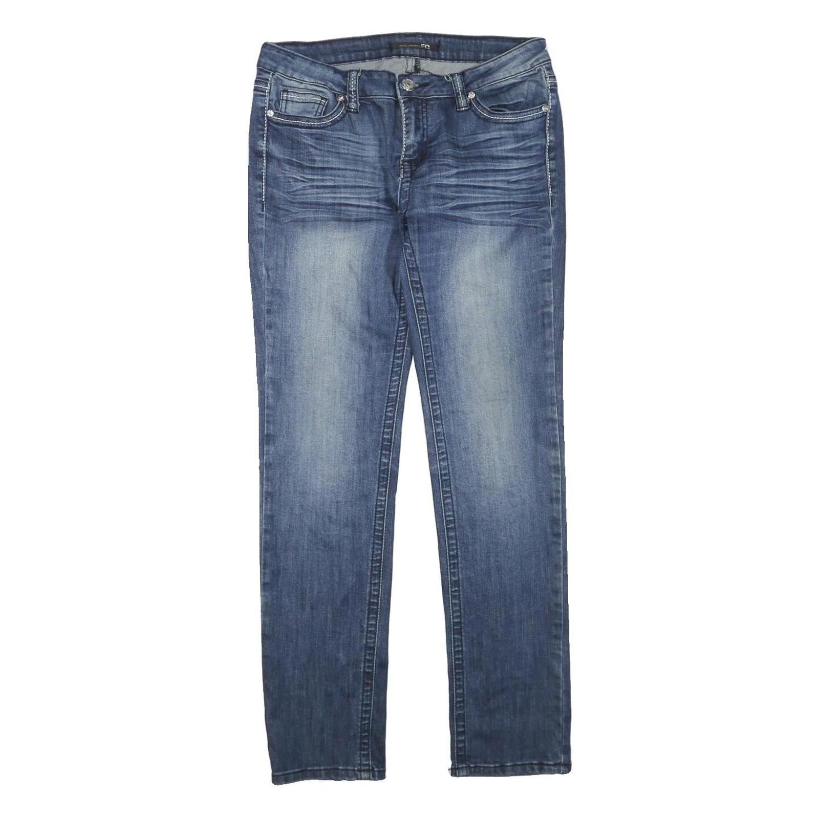 SEDUCTIONS FD Womens Jeans Blue Regular Straight Denim Medium Wash W32 L30