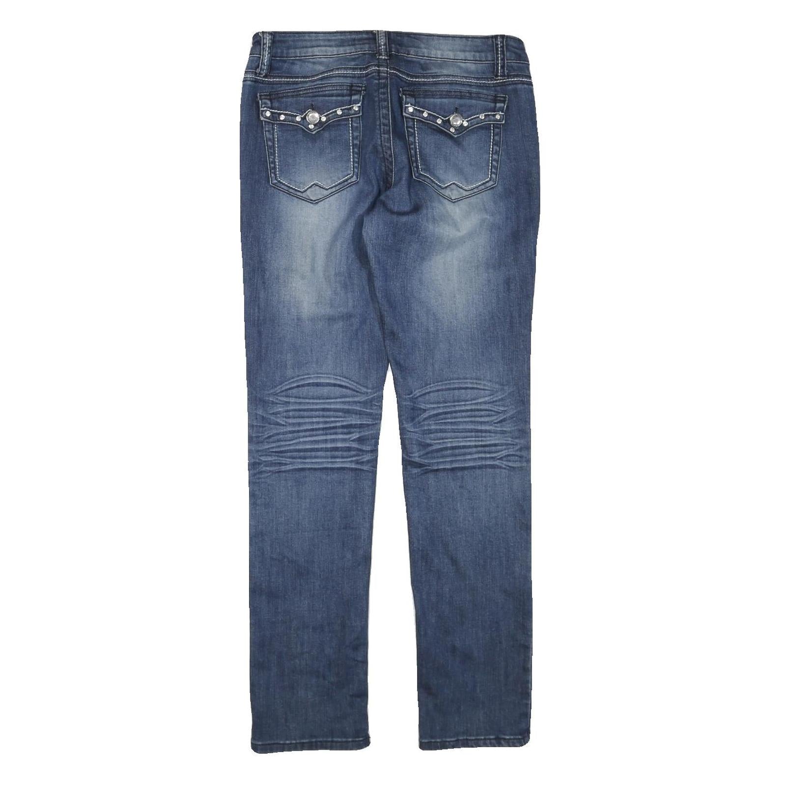 SEDUCTIONS FD Womens Jeans Blue Regular Straight Denim Medium Wash W32 L30