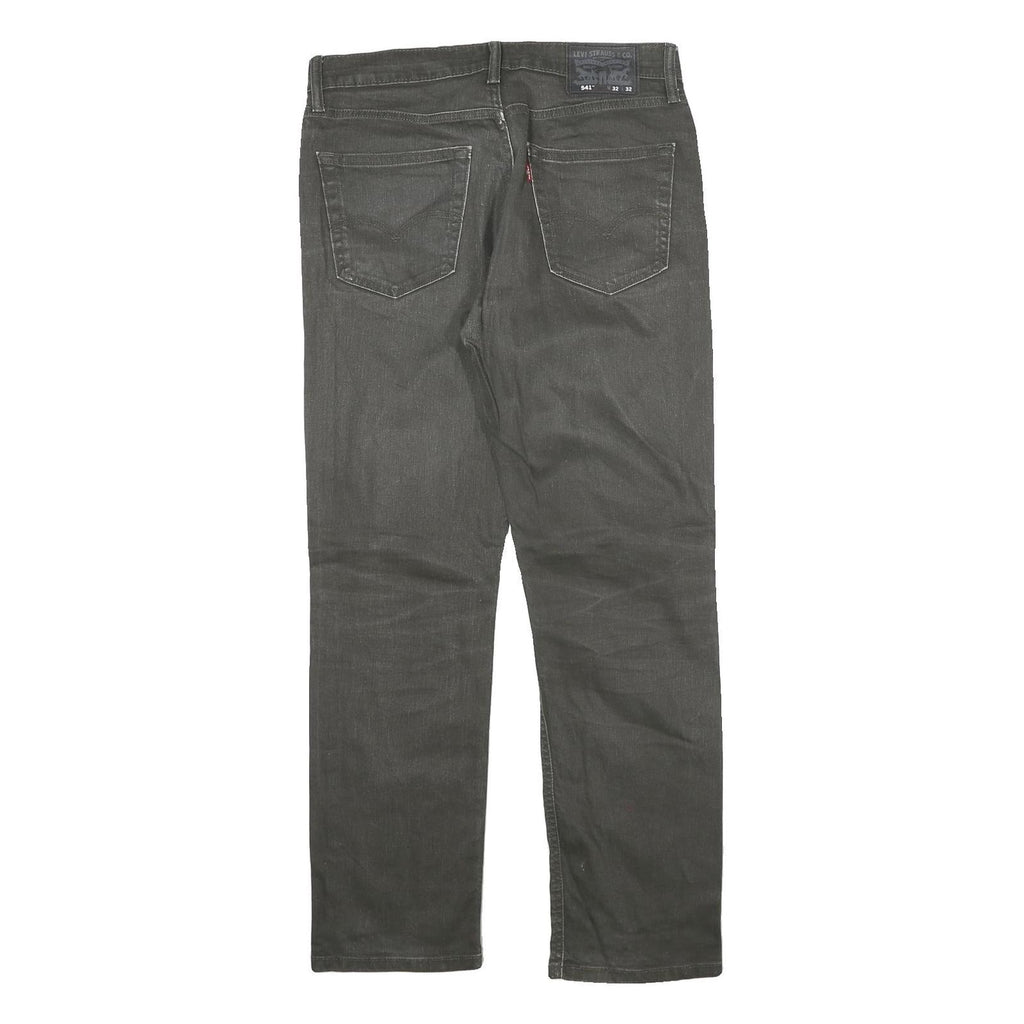 LEVI'S Mens Regular Fit Black Denim Straight Jeans W32 L32 Classic Zip Cotton