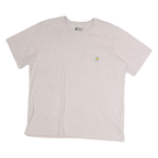CARHARTT Womens Cream Loose T-Shirt XL Crew Neck Cotton Pocket Casual