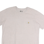 CARHARTT Womens Cream Loose T-Shirt XL Crew Neck Cotton Pocket Casual