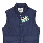 WOOLRICH Womens Navy Blue Quilted Nylon Puffer Vest Jacket S Button Closure