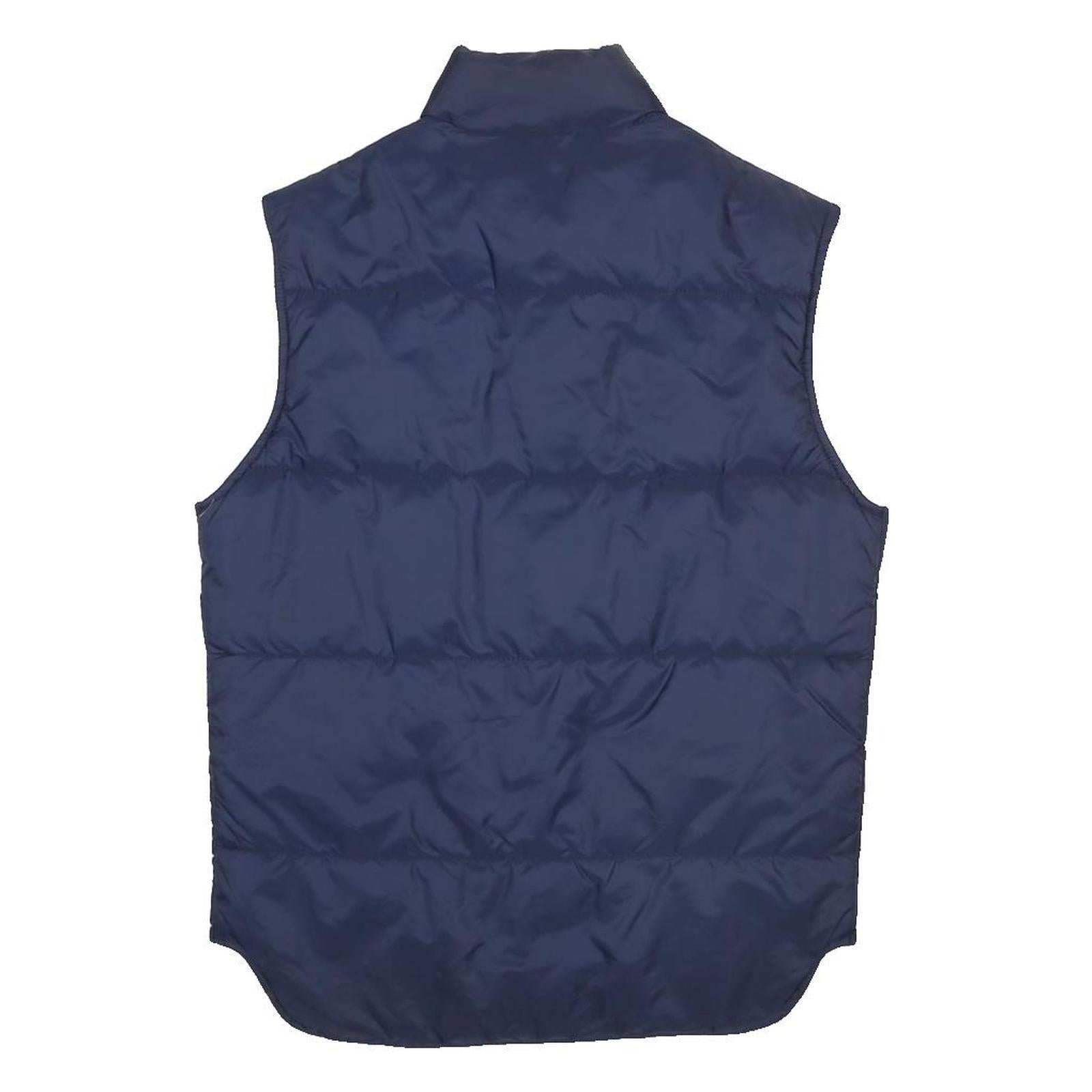 WOOLRICH Womens Navy Blue Quilted Nylon Puffer Vest Jacket S Button Closure