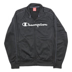 CHAMPION Mens Black Track Jacket M Polyester Zip Plain Sportswear