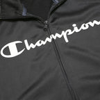 CHAMPION Mens Black Track Jacket M Polyester Zip Plain Sportswear