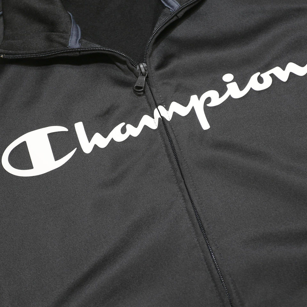 CHAMPION Mens Black Track Jacket M Polyester Zip Plain Sportswear