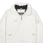 COLUMBIA Womens White Jacket M Polyester Zip Plain Warm Lightweight Casual