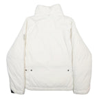 COLUMBIA Womens White Jacket M Polyester Zip Plain Warm Lightweight Casual