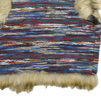 Womens Multi Colour Faux Fur Trim Button Acrylic Blend Knit Jacket XS Casual