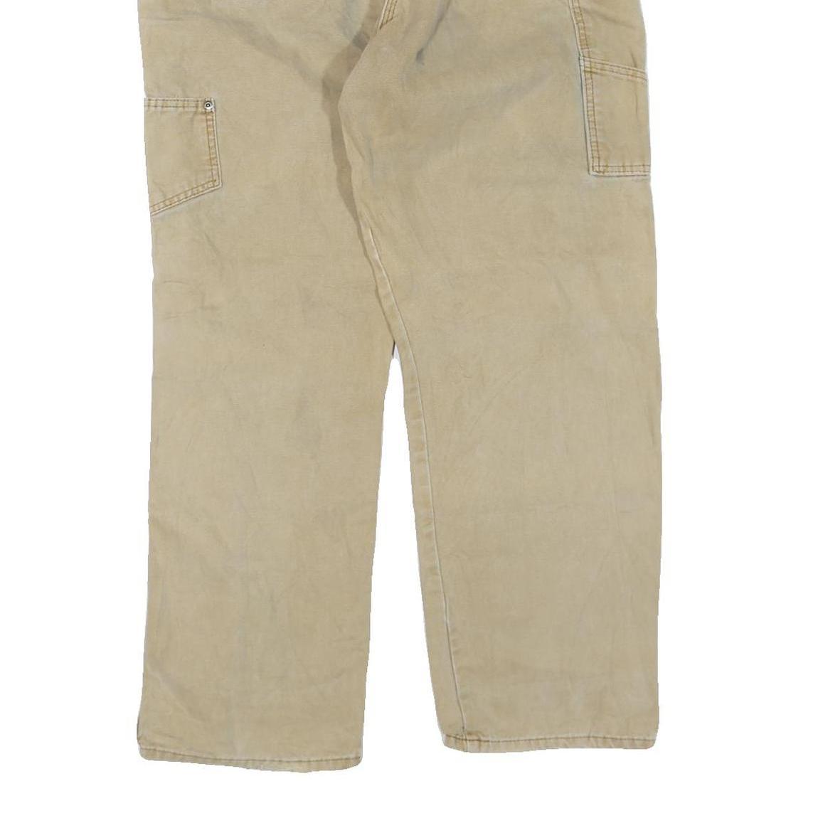 DICKIES Mens Jeans Beige Regular Straight Denim W40 L30 Workwear Zip Closure