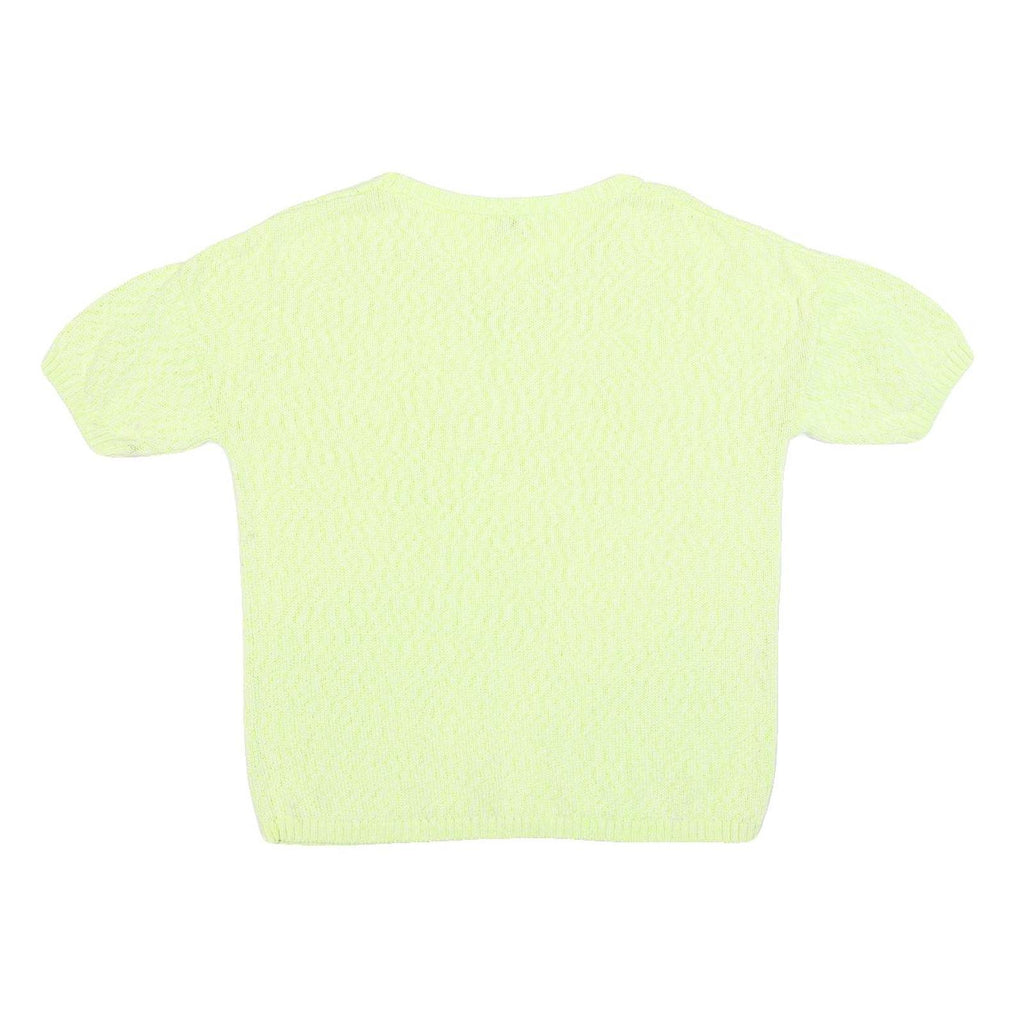 HOBBS LONDON Womens Yellow Plain Jumper Crew Neck Basic Knit L Cotton Blend