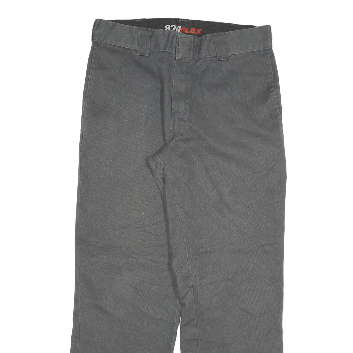DICKIES Mens Cotton Blend Grey Regular Straight Trousers W33 L30 Workwear Zip