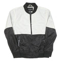 GUESS Mens Black & White Logo Zip Jacket S Polyester Blend Colourblock Casual