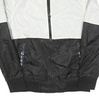 GUESS Mens Black & White Logo Zip Jacket S Polyester Blend Colourblock Casual