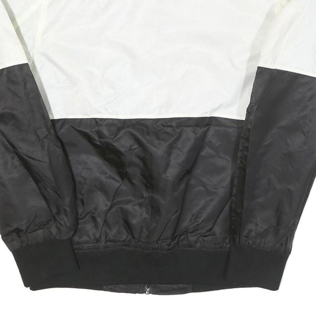 GUESS Mens Black & White Logo Zip Jacket S Polyester Blend Colourblock Casual